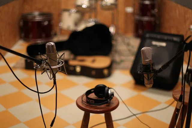 mic, music, studio, music studio, stage, sound, guitar, amplifier, music studio, music studio, music studio, music studio, music studio. Climate control for a music studio in Florida, humidity, heat, and gear storage