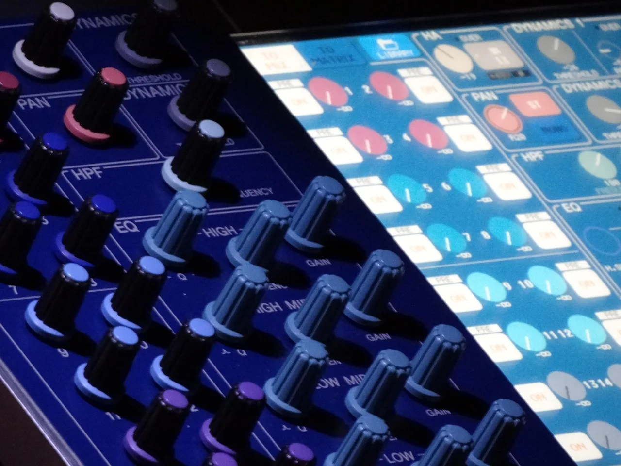 teacher's desk, mixer, music studio, audio equipment, slider, electronics. Music studio team training checklist owners reuse