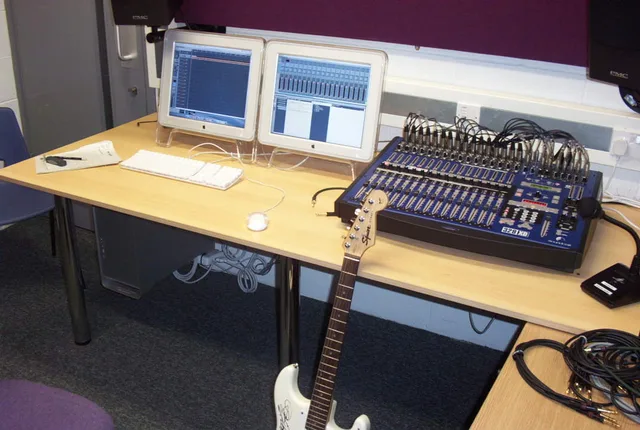 A recording studio's control room. Photo taken by Neil Martin on the 27th October 2004. Soundcraft 328XD Pro Tools. 8 honest notes on music studio expansion