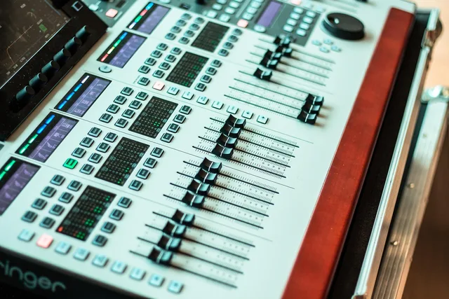 audio mixer, console, control panel, mixing console, studio mixer, music, sound, audio, device, closeup. 7 parts of music studio marketing, explained