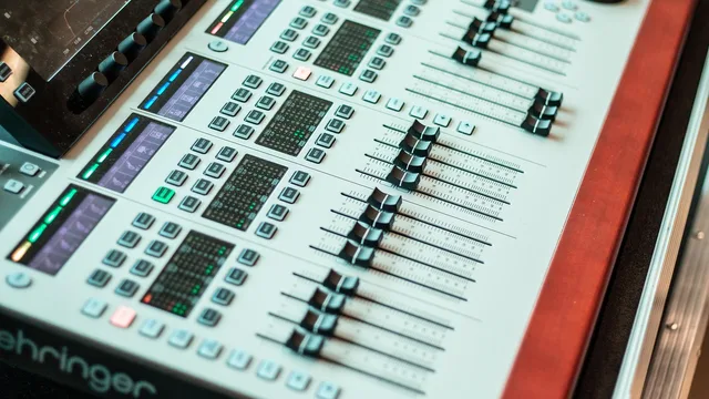 audio mixer, console, control panel, mixing console, studio mixer, music, sound, audio, device, closeup. Music studio plan: the questions that matter