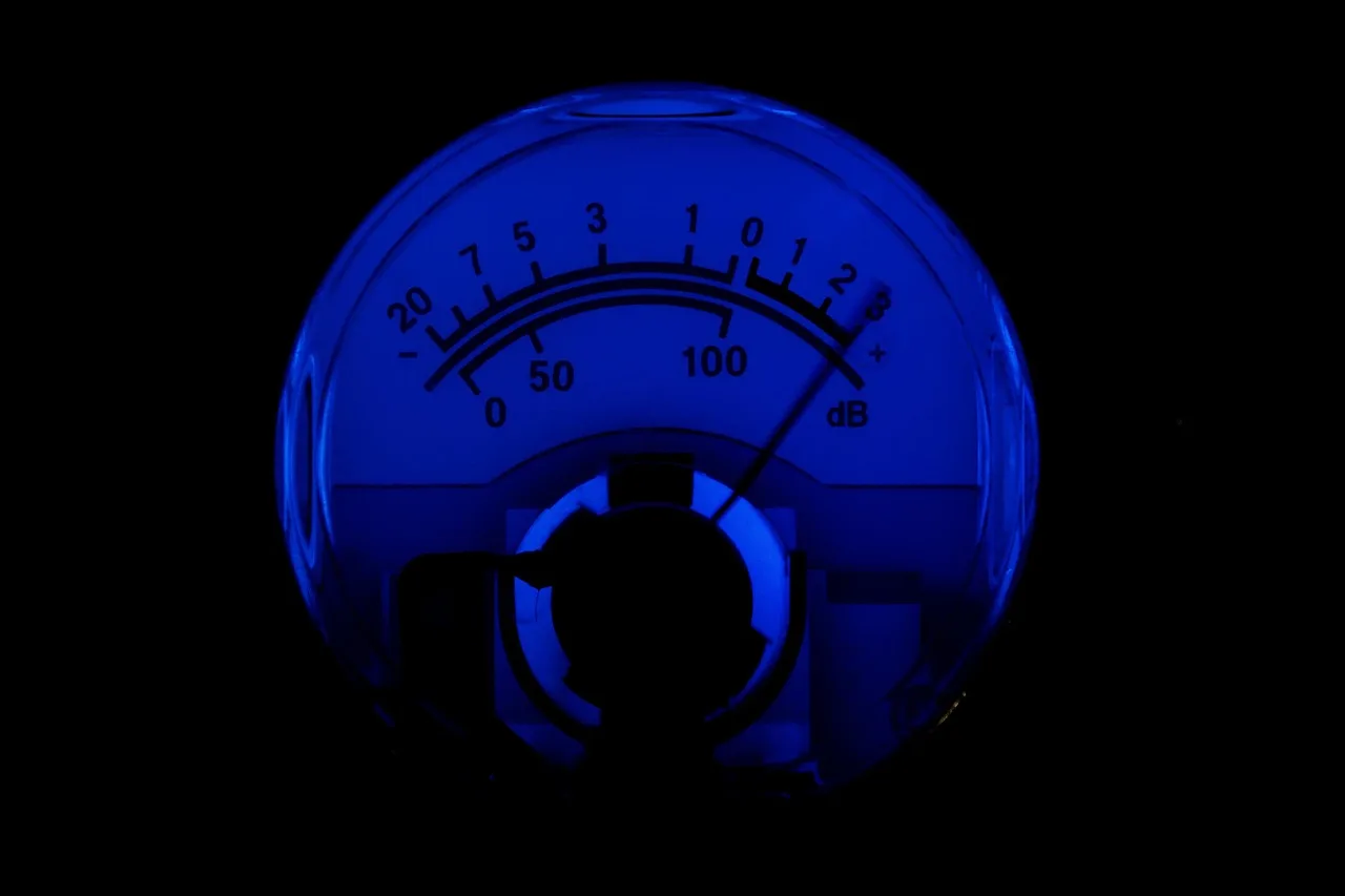 technology, instrument, advertisement, vu, by meter, db, volume, analog, needle, power, music playback, audio, music, sound, level, sound level, amplifier, scale. Toronto Noise Bylaw for Music Studios: Decibel Limits